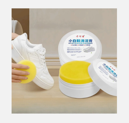 White shoe cleaning cream - shoe,