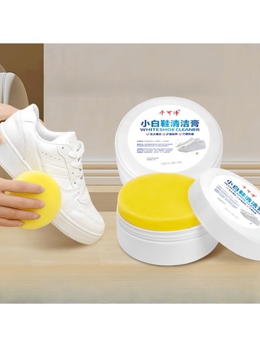 White shoe cleaning cream - shoe,